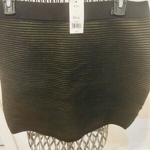 Elegant Black Ribbed sweater  Skirt